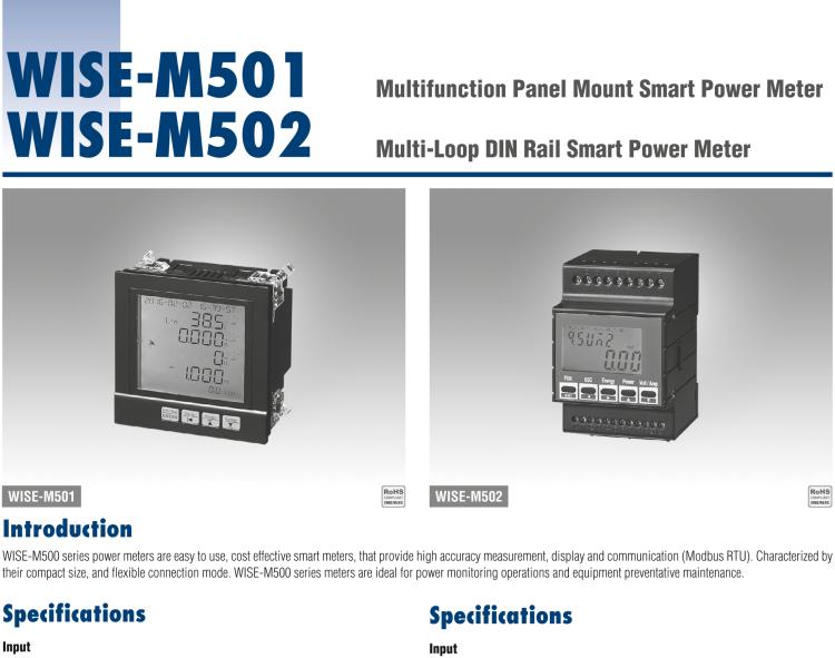 研華WISE-M502 Multi-loop Din-Rail Smart Power Meter