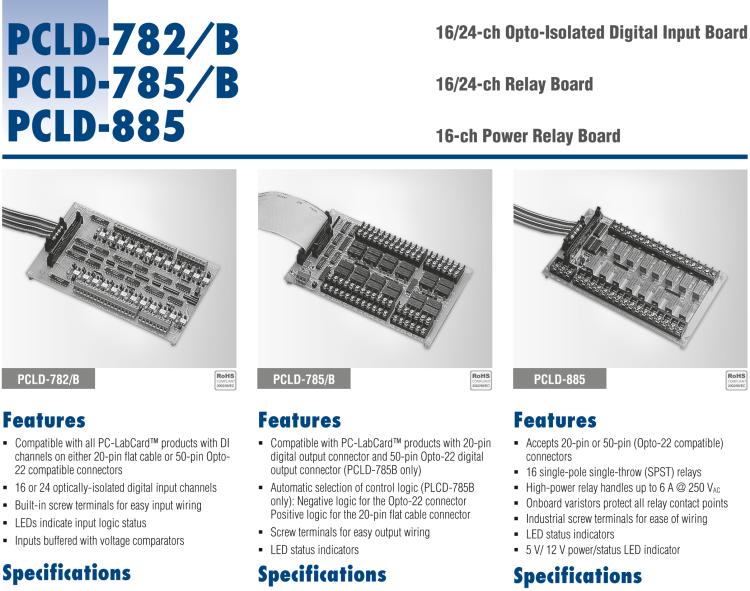 研華PCLD-885 16通道電壓繼電器輸出端子