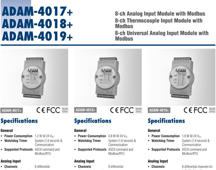 研華ADAM-4019+ 8路通用模擬量輸入模塊