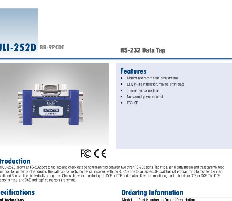 研華BB-9PCDT ULI-252D RS-232 DB9接口數(shù)據(jù)監(jiān)聽器