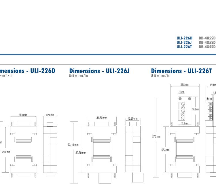 研華BB-485SD9R ULI-226D RS-232 至 DB-9 RS-485轉(zhuǎn)換器, 端口供電